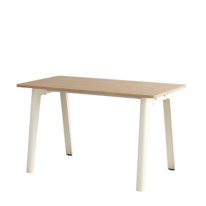 Bureau New Modern, métal/bois, 130 x 70 cm, Sans module de rangement, Blanc crème