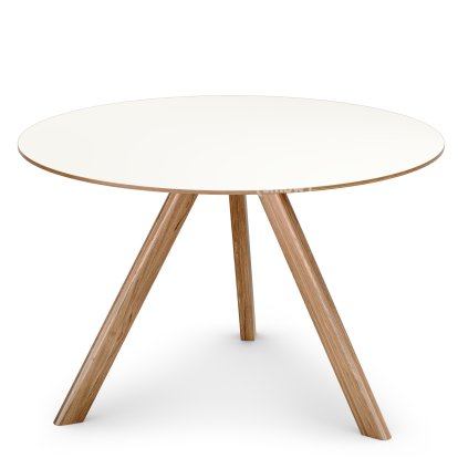 Copenhague Round Table CPH20, Ø 120 x H 74, Chêne laqué, Linoleum off-white