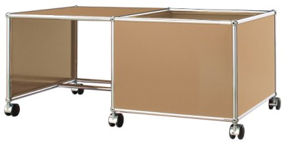 Table à roulettes pour enfants USM Haller, Caisse à gauche, Beige USM