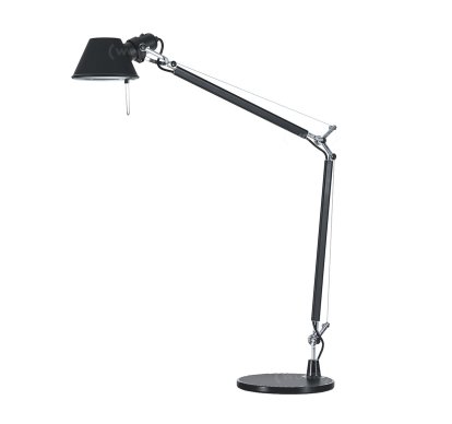 Lampe de table Tolomeo, Noir, Avec pied, Ampoule halogene