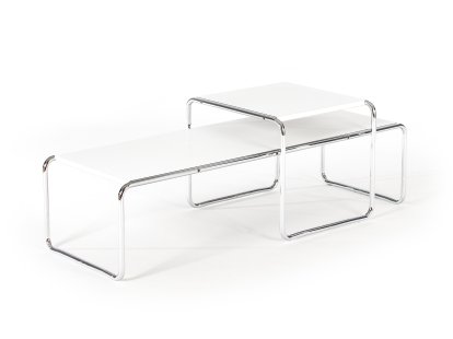 Set Table basse Laccio, Stratifié blanc, Stratifié blanc