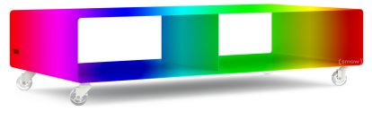 Meuble TV R 200, Bicolore   , Bicolore au choix (RAL Classic), Roulettes transparentes