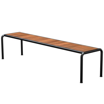 Banc Avanti, 48 x 199,5 cm, Noir, Cendre thermo
