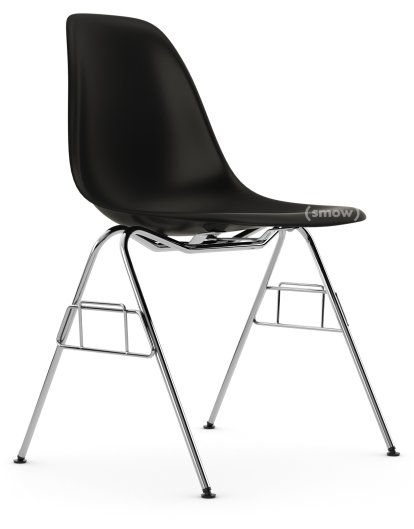 Eames Plastic Side Chair RE DSS / DSS-N, Noir profond  , Sans rembourrage, Sans rembourrage, Sans liaison de rangée (DSS-N)