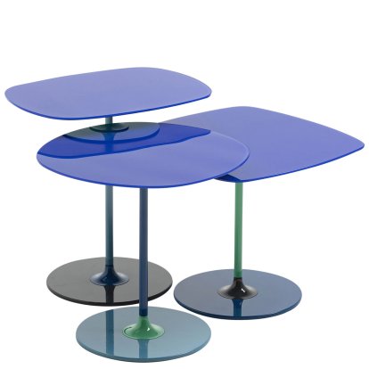 Table d'appoint Thierry, Ensemble de 3, Bleu