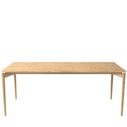 Table PUREdinner, 190 x 85 cm, Chêne huilé blanc, Sans panneaux d'extension