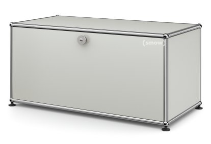 Meuble bas Lowboard M USM Haller avec porte abattante, Gris clair RAL 7035