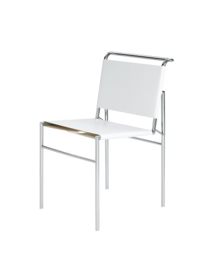 Chaise Roquebrune, Blanc, Chromé