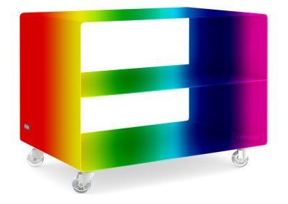 Caisson à roulettes R 103, Monochrome, Couleur au choix (RAL Classic), Roulettes transparentes