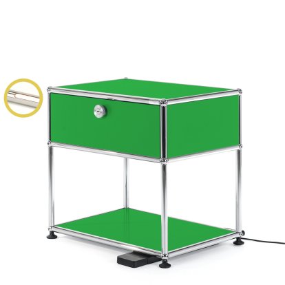 Table de chevet USM Haller E avec variateur de lumière, Vert USM