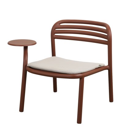 Fauteuil lounge Bliss avec table d'appoint, Rouge du désert, Sable