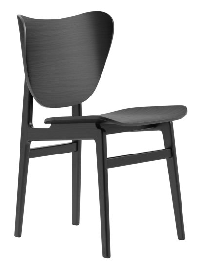 Elephant Dining Chair, Chêne laqué noir, Sans coussin d'assise