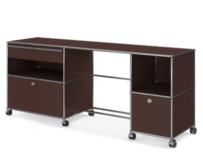 Bureau USM Haller Type 3, Marron USM, Souples pour sols durs