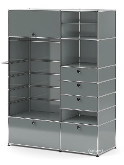 Armoire-penderie USM Haller Type 2, Gris moyen RAL 7005