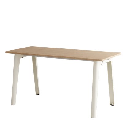Bureau New Modern, métal/bois, 150 x 70 cm, Sans module de rangement, Blanc crème