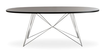 Table Tavolo XZ3 Ovale, Noir MDF, Chromé