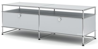 Meuble TV L USM Haller, Argent mat USM