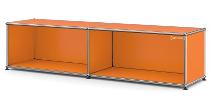Meuble bas Lowboard L USM Haller ouvert, Orange pur RAL 2004