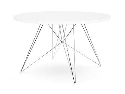 Table Tavolo XZ3 Ronde, Fenix blanc, Chromé