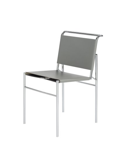Chaise Roquebrune, Gris, Chromé