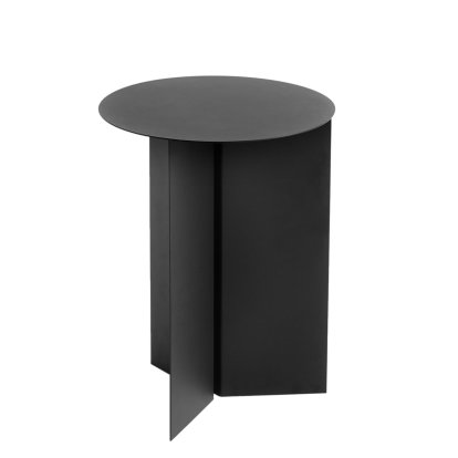 Table Slit Acier, H 47 x Ø 35 cm, Revêtement en poudre noire