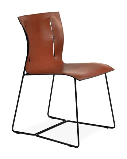 Chaise Cuoio, Cuir Saddle sherry, Sans accoudoir