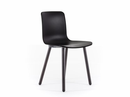 Chaise HAL RE Wood, Noir profond RE, Chêne massif foncé avec vernis de protection