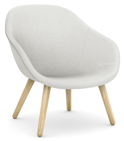 Fauteuil About A Lounge Chair Low AAL 82, Divina Melange 120 - gris clair, Chêne laqué, Sans coussin d'assise