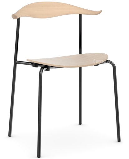 Chaise CH88T, Thermolaqué noir, Hêtre savonné