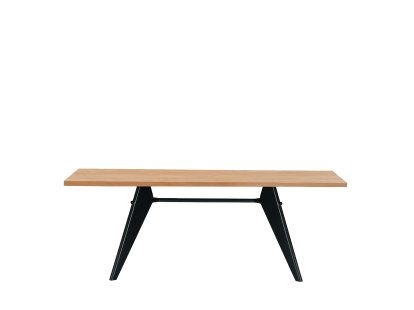 Table EM, 200 x 90 cm, Chêne naturel placage, vernis de protection, Noir intense