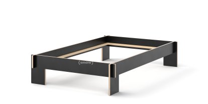 Lit Siebenschläfer, 120 x 200 cm, Sans tête de lit, Noir, Sans sommier