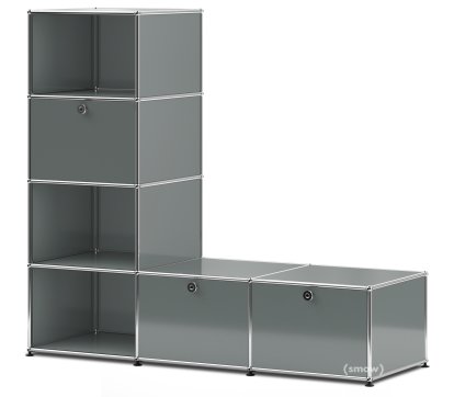 Étagère-banc USM Haller, Gris moyen RAL 7005