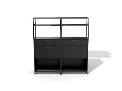 Étagère M1, Variante 2 (H 170 x L 160 cm), Noir