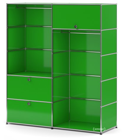 Penderie USM Haller L avec 2 tringles, Vert USM