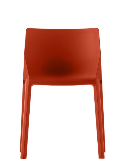Chaise LP, rouge corail, Sans accotoirs