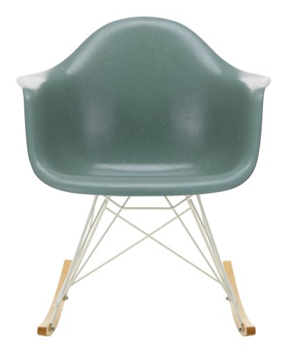Eames Fiberglass Armchair RAR, Eames sea foam green, Blanc, Érable nuance de jaune