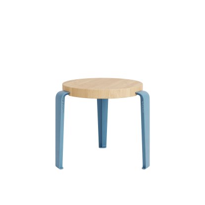 Tabouret enfant Mini Lou, Chêne massif, Bleu Baleine