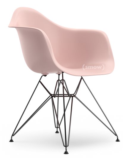 Eames Plastic Armchair RE DAR, Rose pâle RE, Sans rembourrage, Sans rembourrage, Version standard - 43 cm, Revêtement basic dark