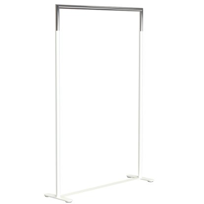 Portemanteau Bukto, Blanc mat / inox poli, 100 cm