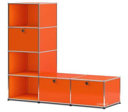Étagère-banc USM Haller, Orange pur RAL 2004