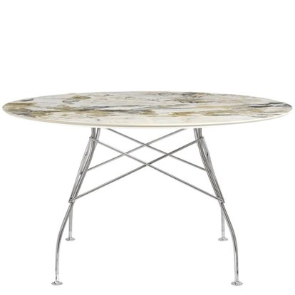 Table Glossy, Rond Ø128 cm, chromé, Symphonie 