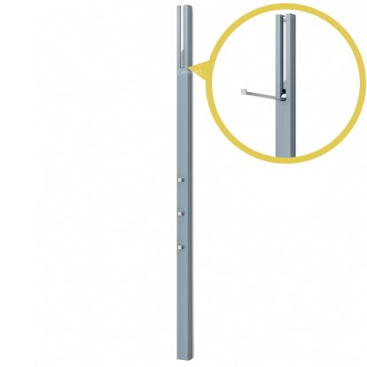 Portemanteau Line, Laqué couleur bleu glace, Chrome poli