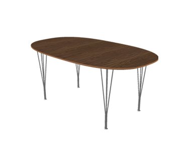 Table Superellipse, 170 x 100 cm, Noyer avec bord en placage