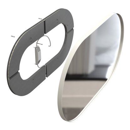 Unu miroir avec éclairage LED ovale (set)