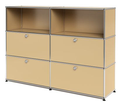 Meuble haut Highboard L USM Haller avec 4 portes battantes, Beige USM
