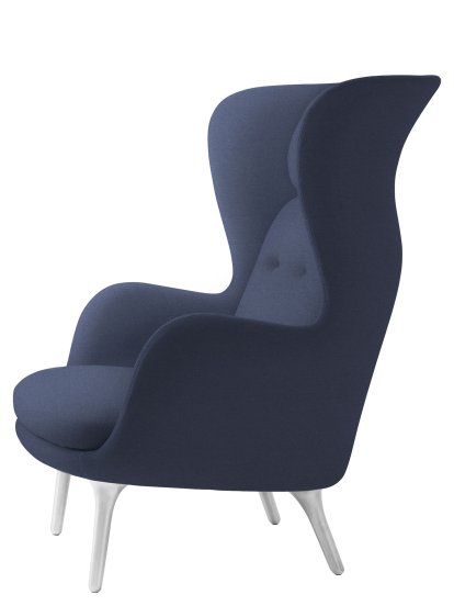 Fauteuil Ro, Christianshavn 1153 - Bleu uni, Sans repose-pied