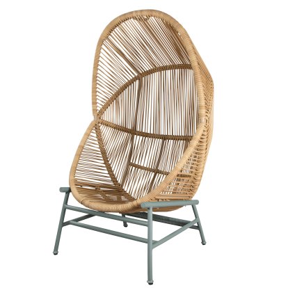 Fauteuil Hive, Weave small - Naturel, Vert poussiéreux