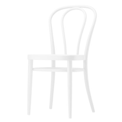Chaise de bistrot 218 / 218 M bois courbé, Hêtre lasuré blanc, Siège en contreplaqué moulé