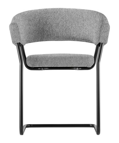 Fauteuil D9, Stoff Hallingdal 166 - gris, Noir peint par poudrage, Patins feutre