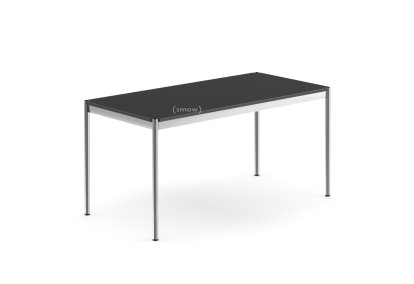 Table USM Haller, 150 x 75 cm, Linoleum, Nero